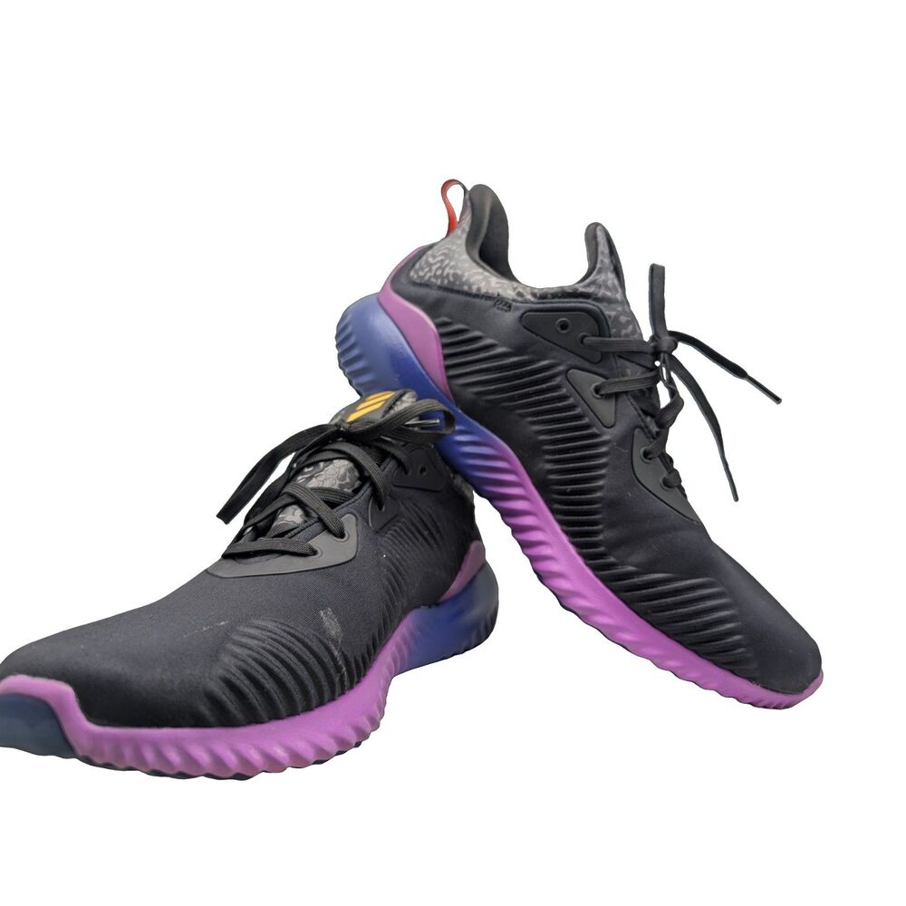 Adidas AlphaBounce Running Shoes Black Purple Size Mens 10